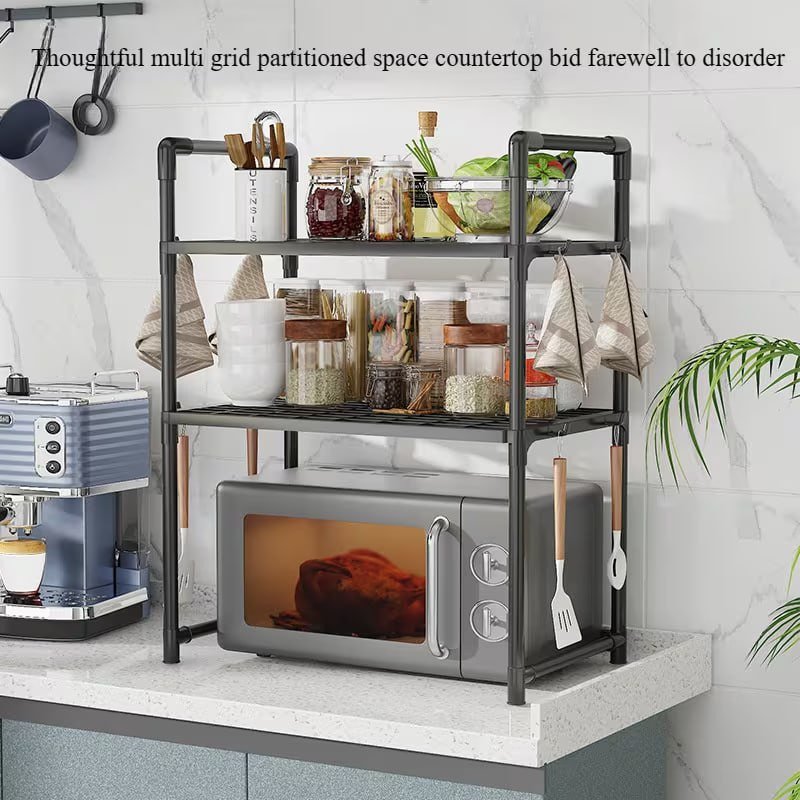 Multi-Functional 2-Tier Microwave Rack & Kitchen Organizer