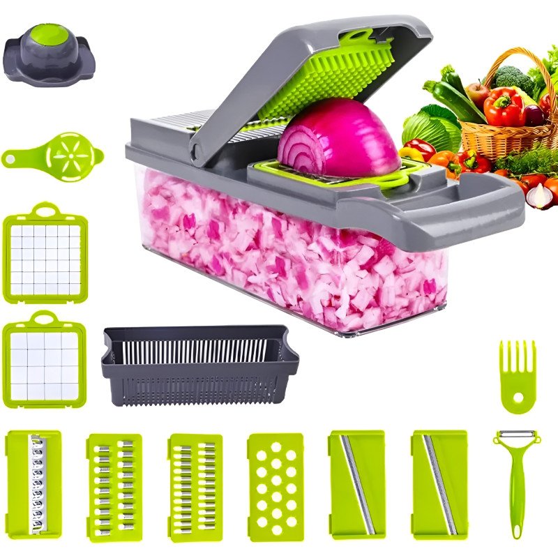 14-in-1 Multi-Functional Vegetable Chopper & Mandoline Slicer
