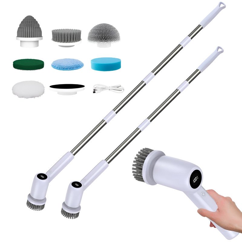 Multifunctional Wireless Electric Cleaning Brush with Extension Arm