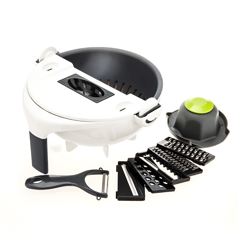 Multi-Function Vegetable Cutter with Rotating Drain Basket