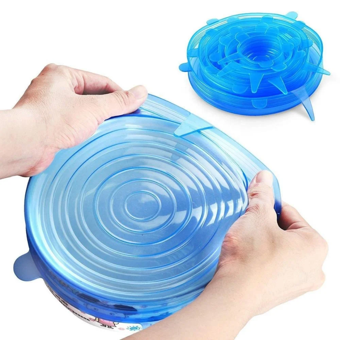 Silicone Stretch Lids Set: Expandable for Airtight Sealing and Keeping Food Fresh