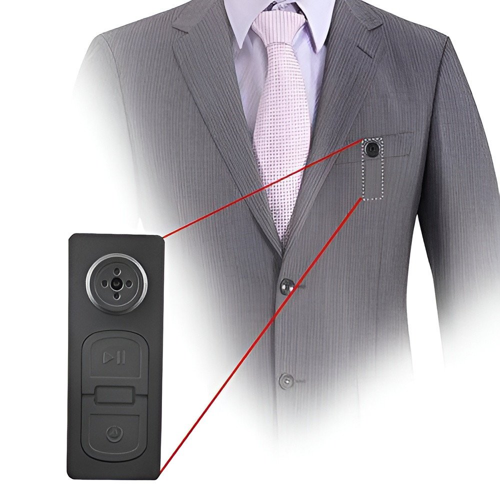 HD Mini Button Camera with Hidden Portable Camcorder Design for Clothing