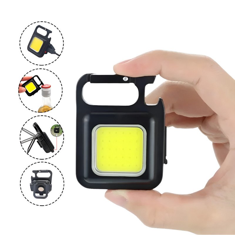 800 Lumens Multi-functional Mini COB Keychain Flashlight