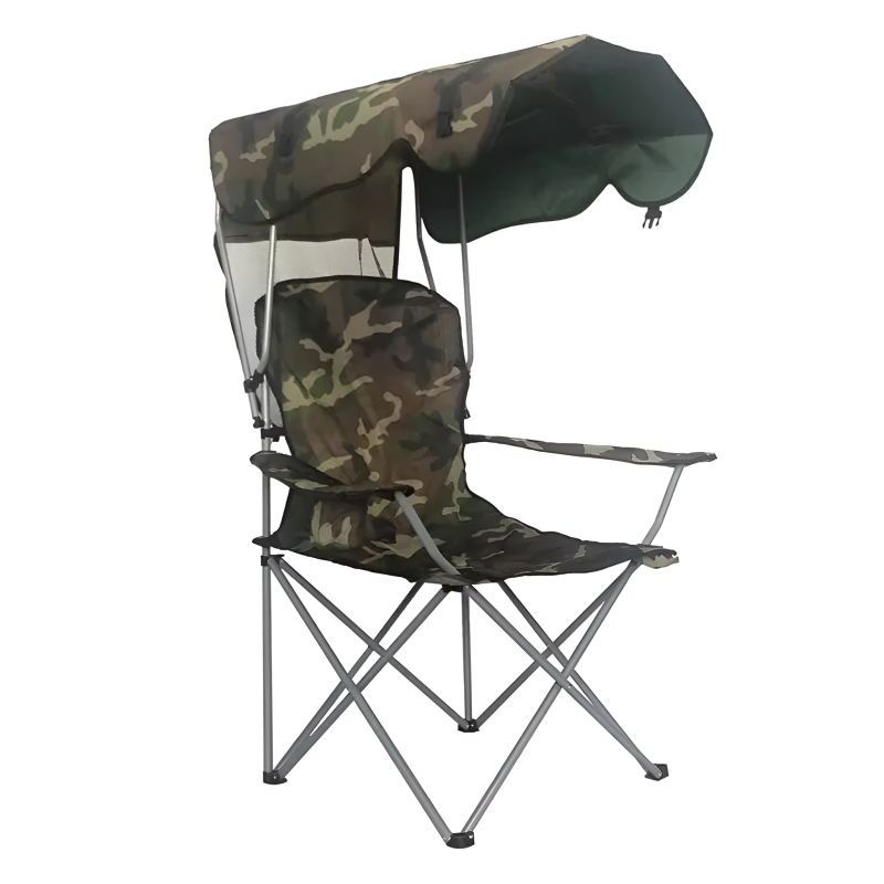 Shade Canopy Folding Camping Chair with Carry Strap