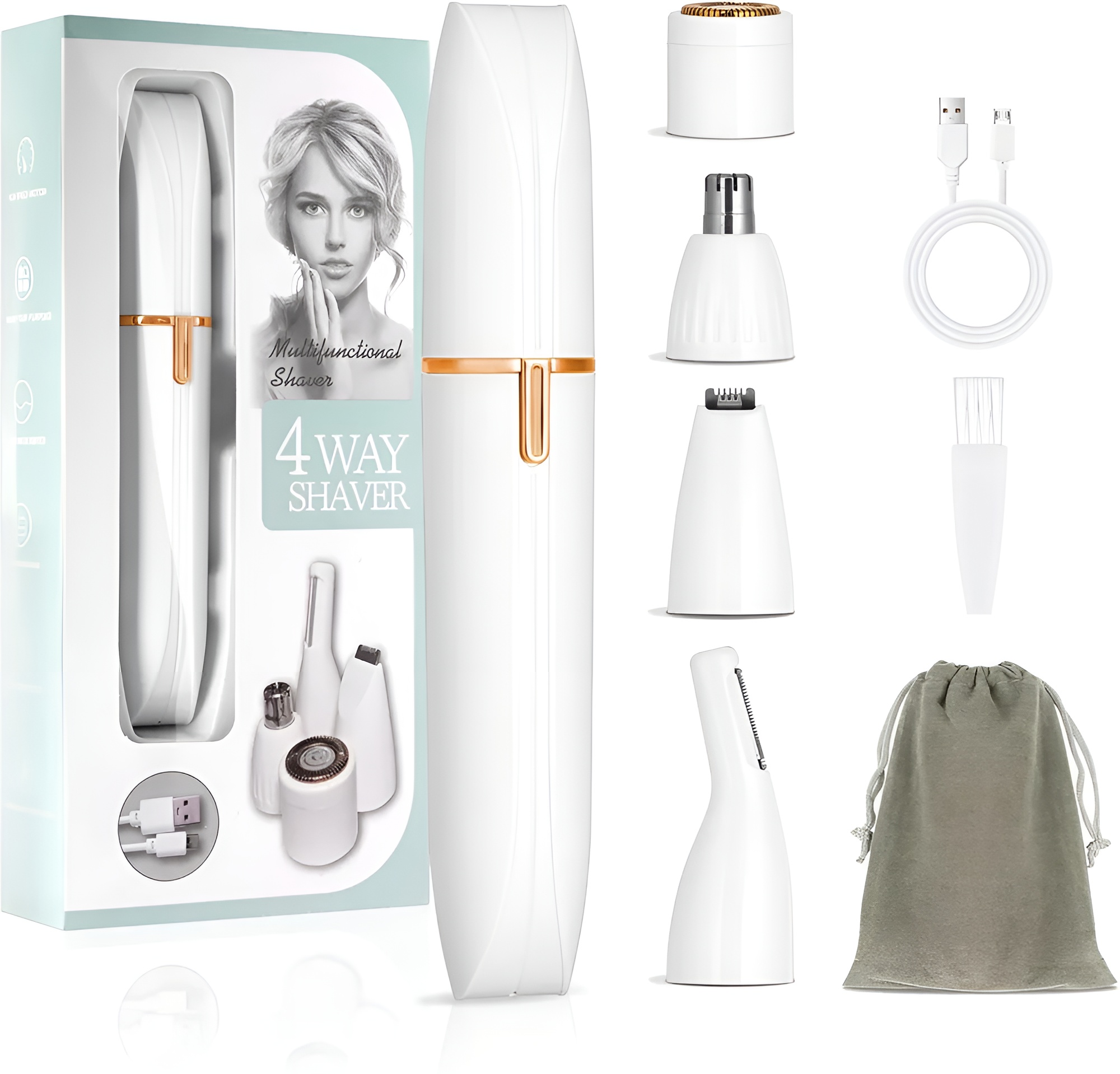 4-in-1 Professional Lady Shaver and Multifunctional Grooming Kit