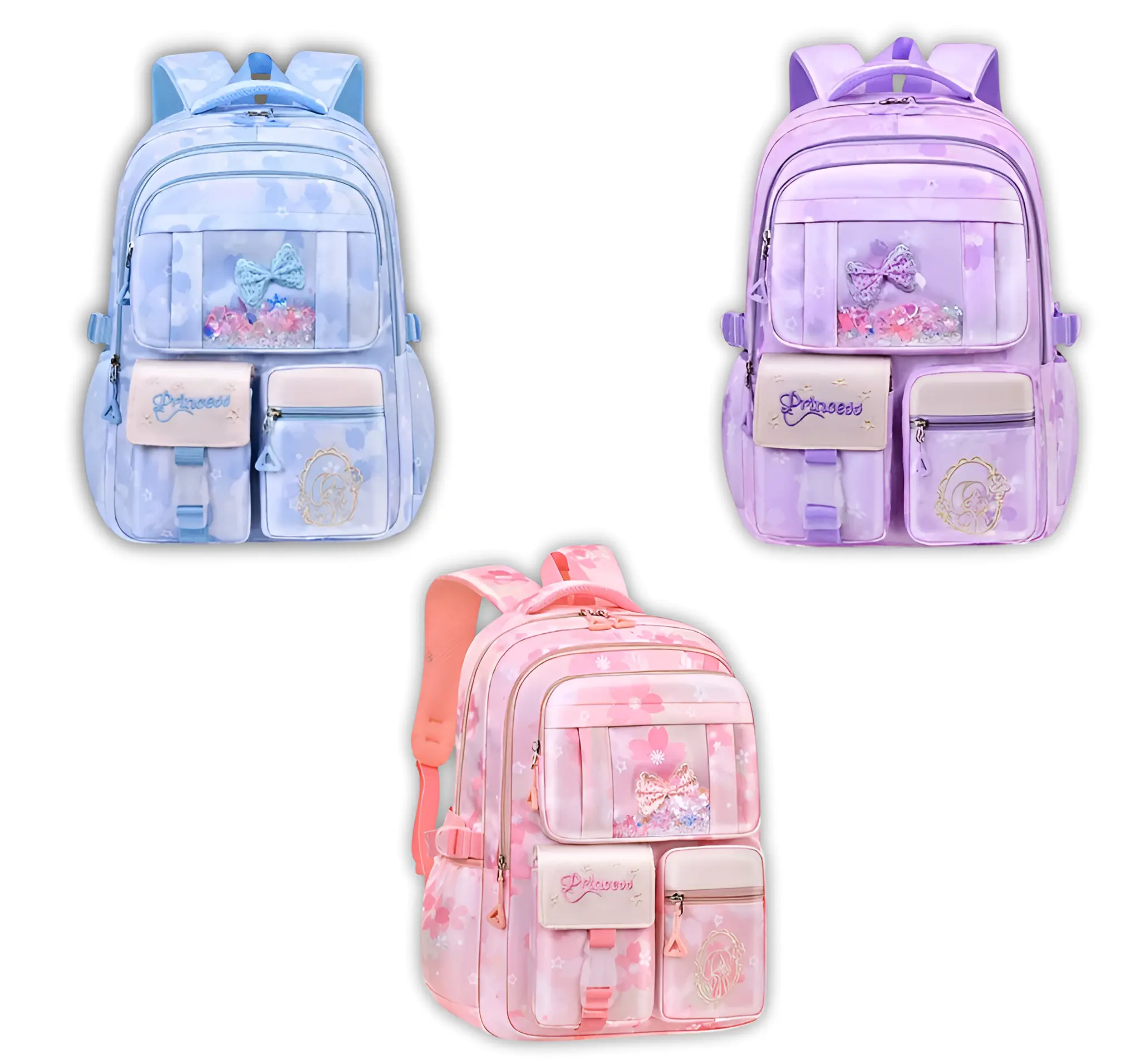 Princess Dream Sparkle School Backpack for Girls