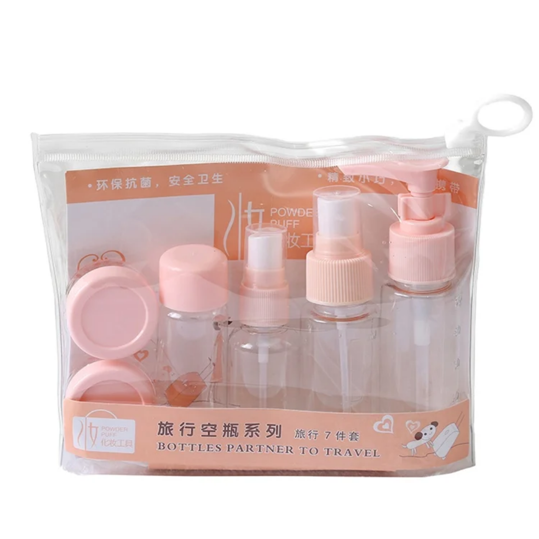 Portable Travel Bottle Set for Toiletries & Cosmetics