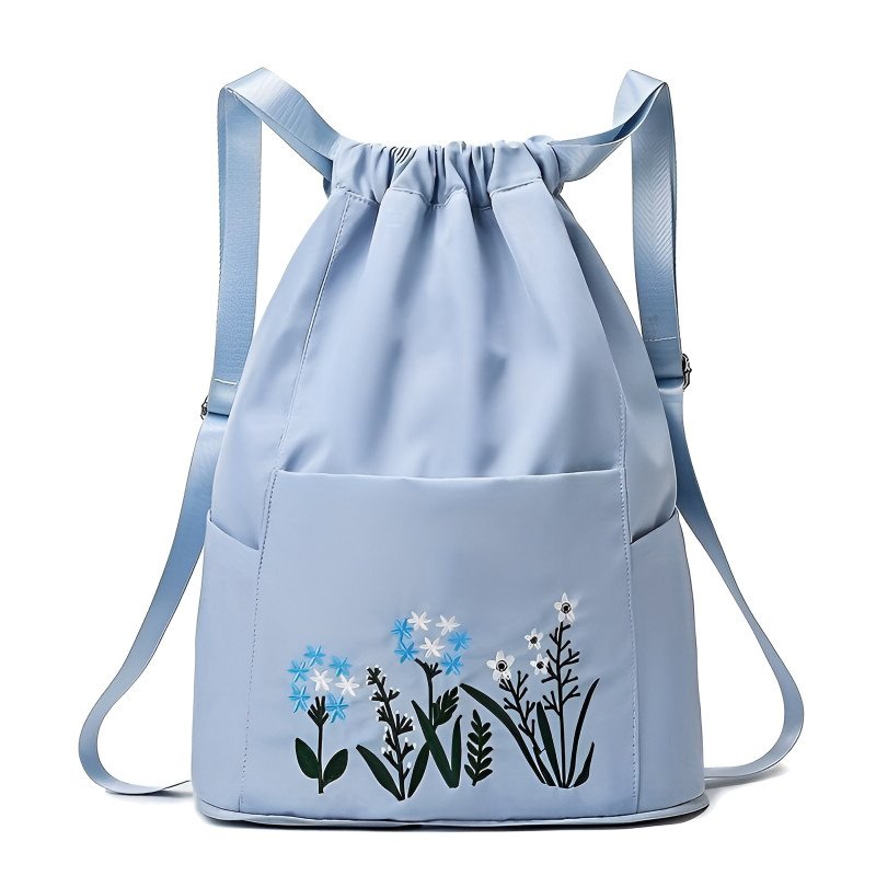 Foldable Floral Embroidery Multi-Functional Travel & Fitness Bag