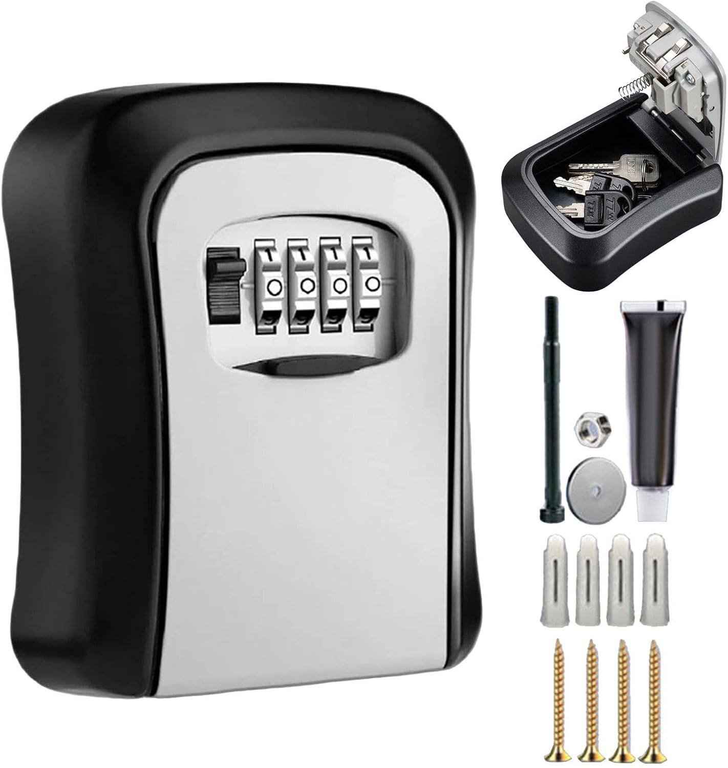 High-Security Outdoor Wall-Mounted Key Safe Box (Iron/Plastic)
