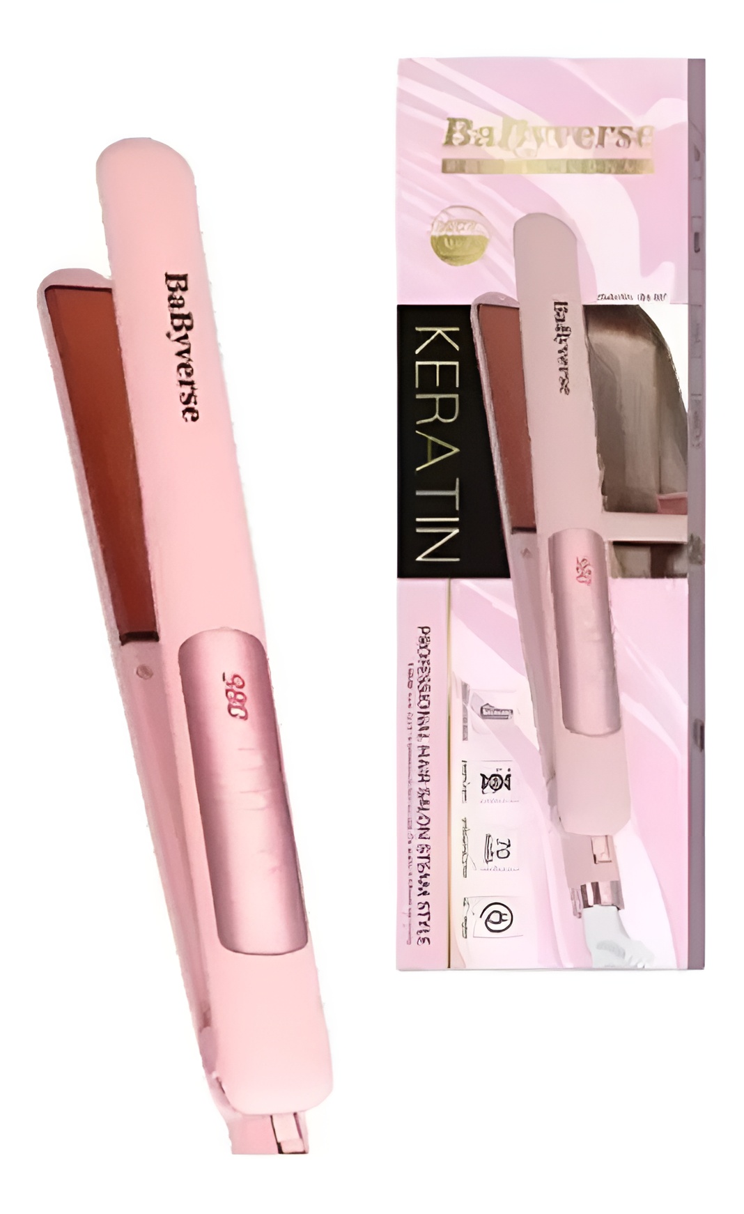 BaByverse Professional Keratin Hair Salon Steam Styler with 980°F Max Temperature