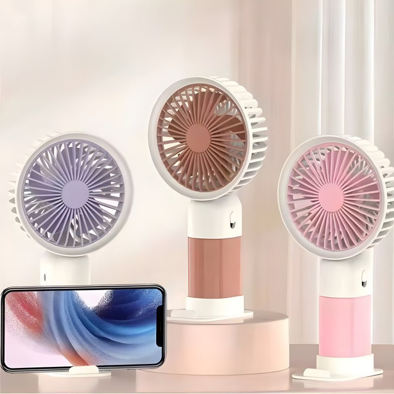 Portable Mini Rechargeable Handheld Fan with Desktop Stand