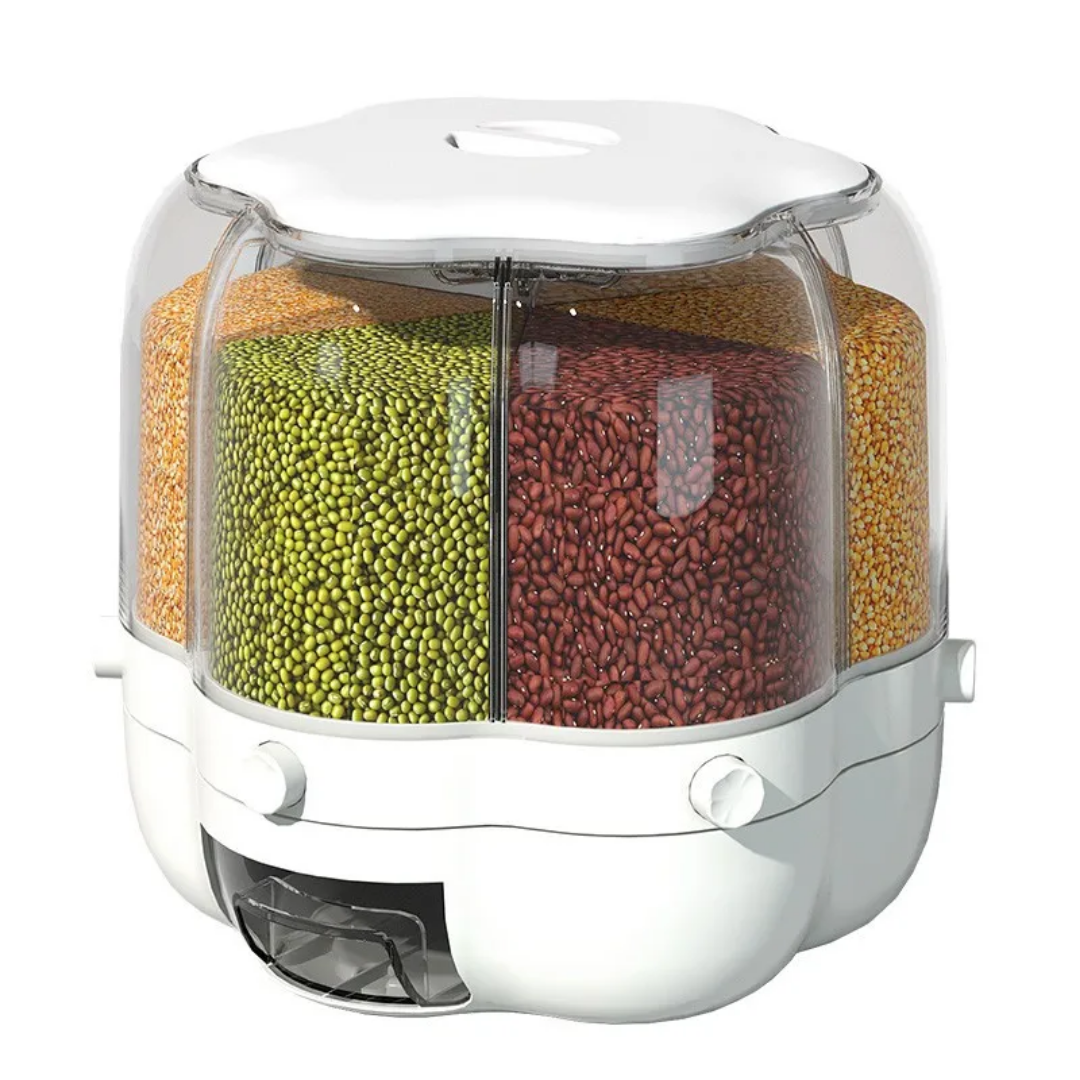 360° Rotating Multi-Compartment Grain & Cereal Dispenser