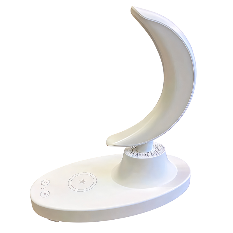 Smart Crescent RGB Lamp with Wireless Charger & Bluetooth Speaker