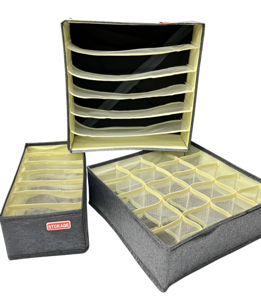 3-Piece Foldable Drawer Organizer Set for Underwear and Socks