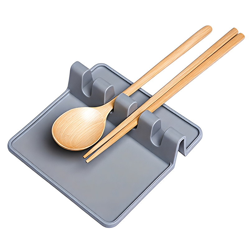 Multi-Slot Silicone Spoon Rest and Utensil Holder