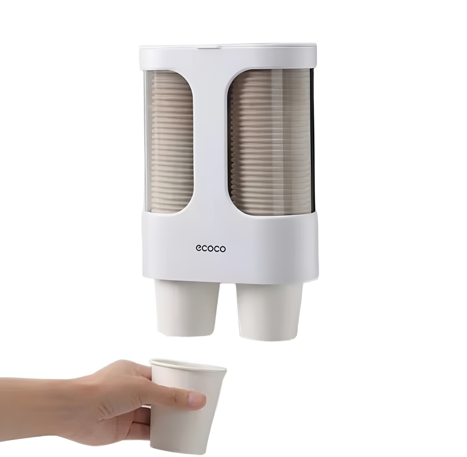 Wall-Mounted Double Tube Automatic Cup Dispenser