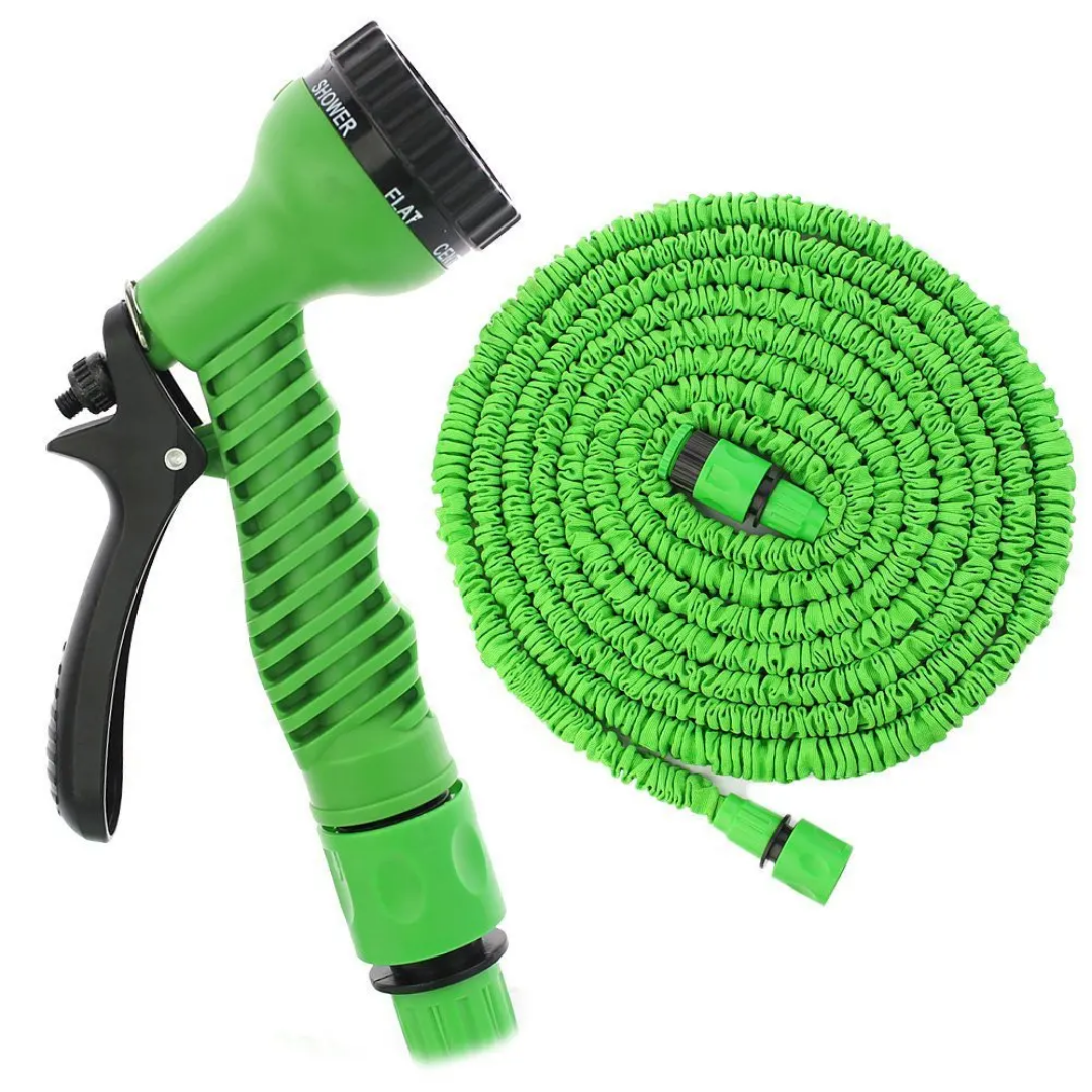 Expandable Garden Hose with Multi-Function Spray Gun