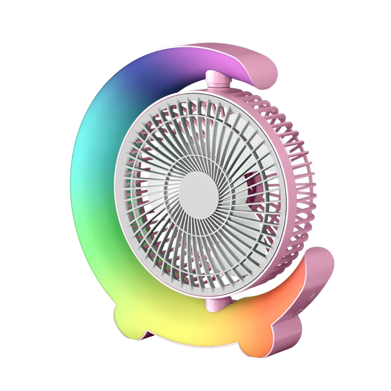 C-Shaped RGB Desktop Fan with Ambient Night Light