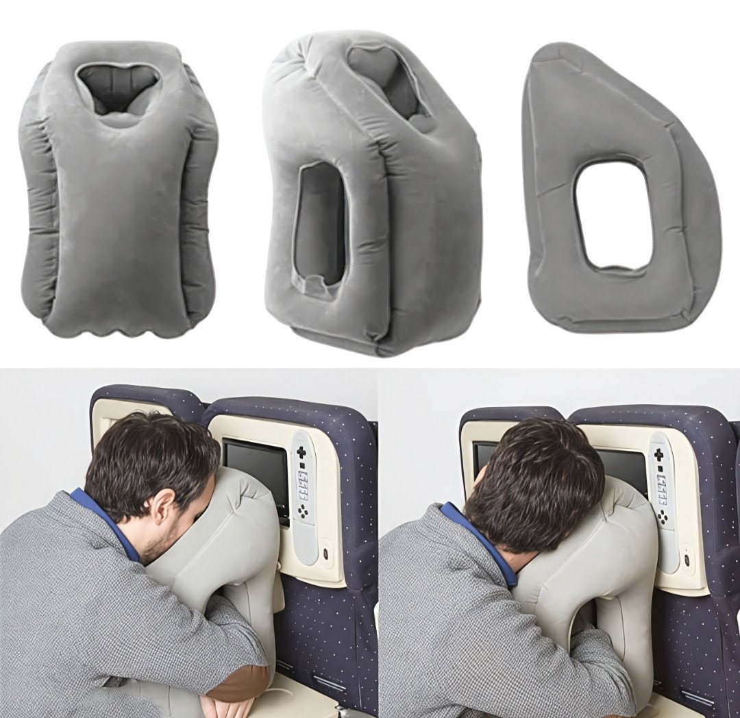 Inflatable Forward-Facing Travel Pillow
