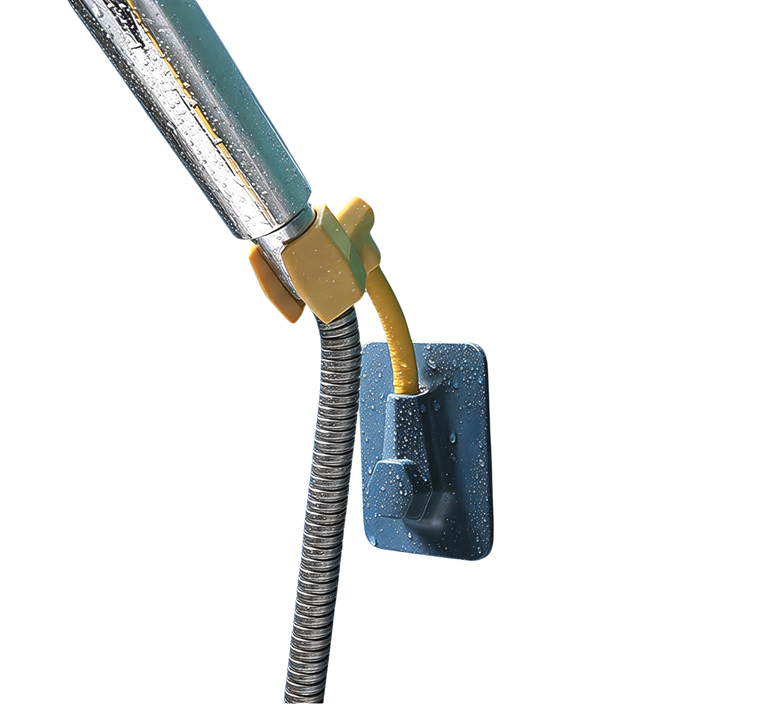 360 Degree Adjustable Flexible Adhesive Wall Mounted Shower Head Holder (2 Pieces)