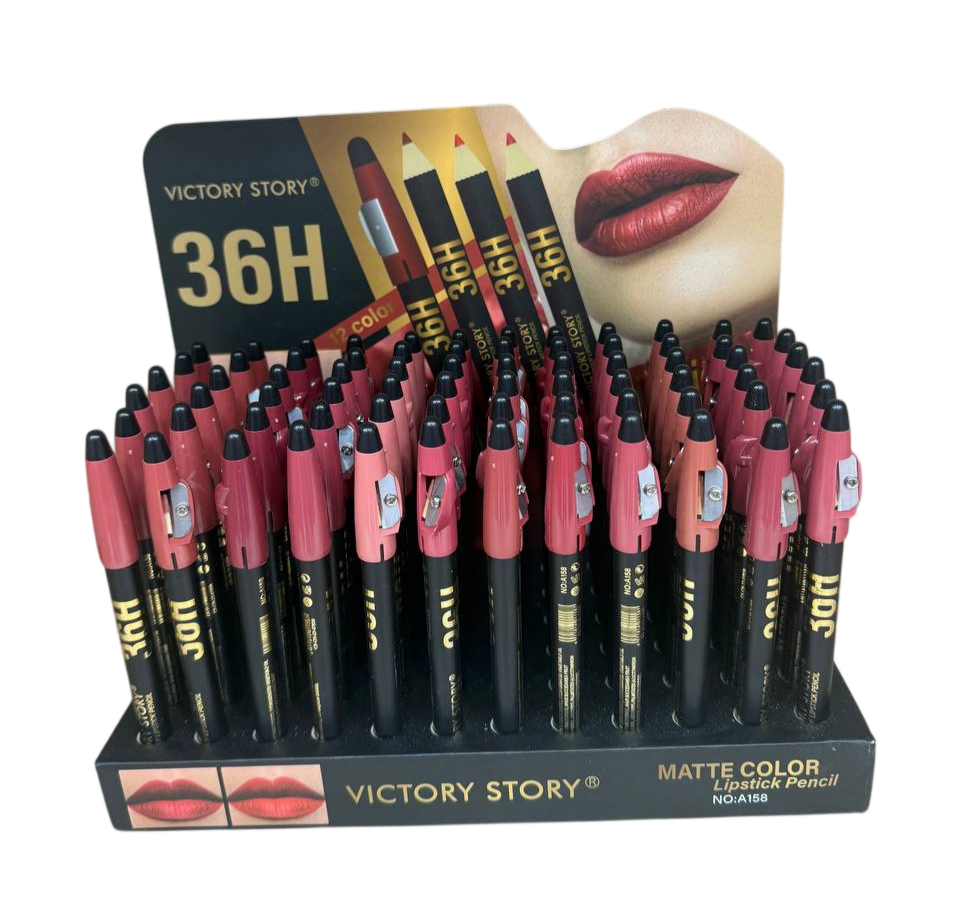 Victory Story 36H Matte Lipstick Pencils with Built-in Sharpener