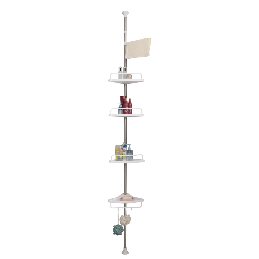 4-Tier Telescopic Bathroom Corner Shelf Organizer
