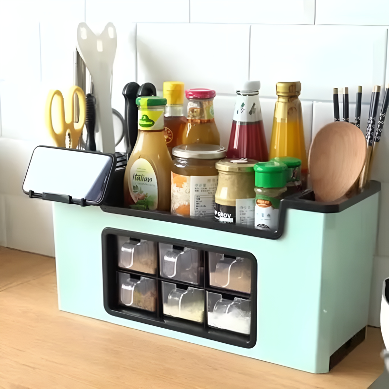 All-in-One Multifunctional Kitchen Seasoning Rack & Knife Holder