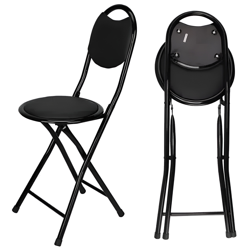 Portable Padded Metal Folding Chair with Ergonomic Backrest