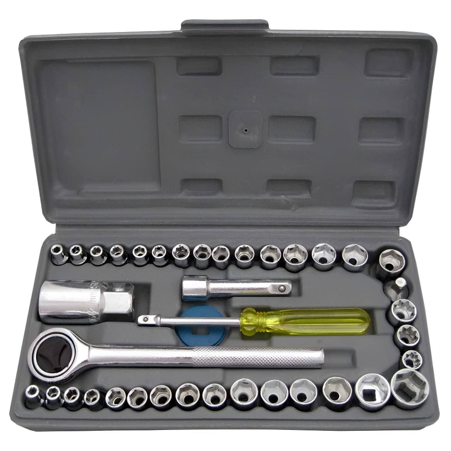 Professional 40-Piece Drive Socket & Ratchet Wrench Tool Set