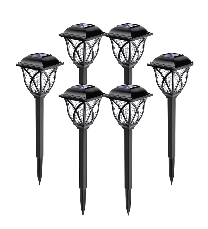 6-Piece Solar Powered Outdoor Garden Pathway Lights