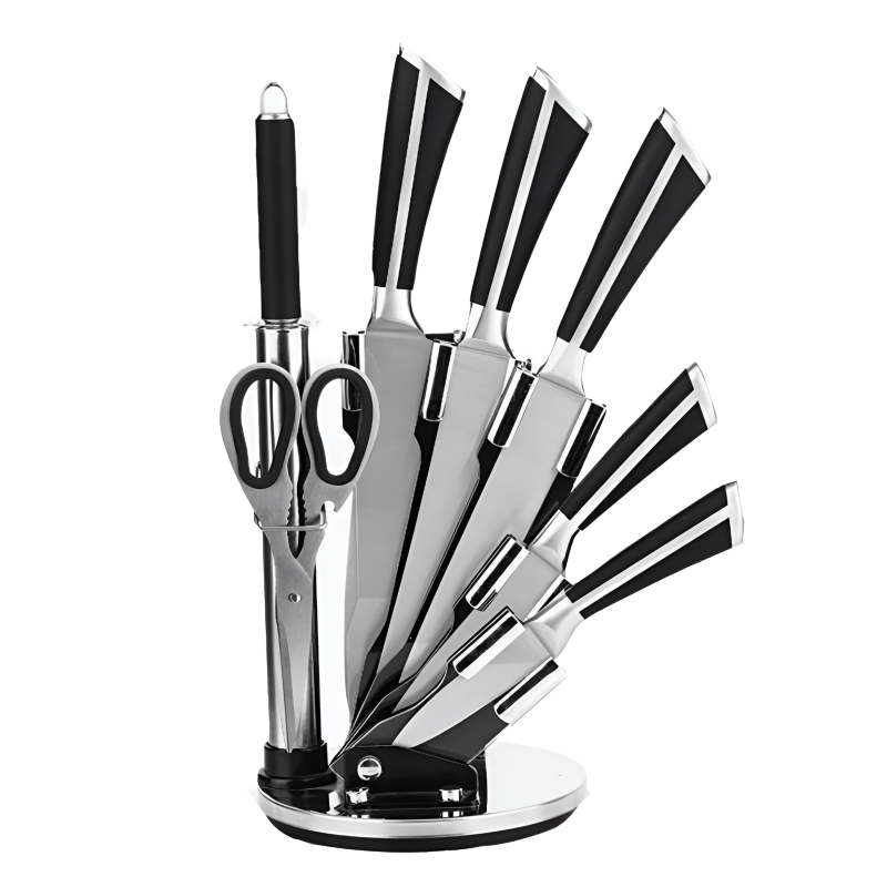 Professional Kitchen Knifes Set with 360° Rotating Stand