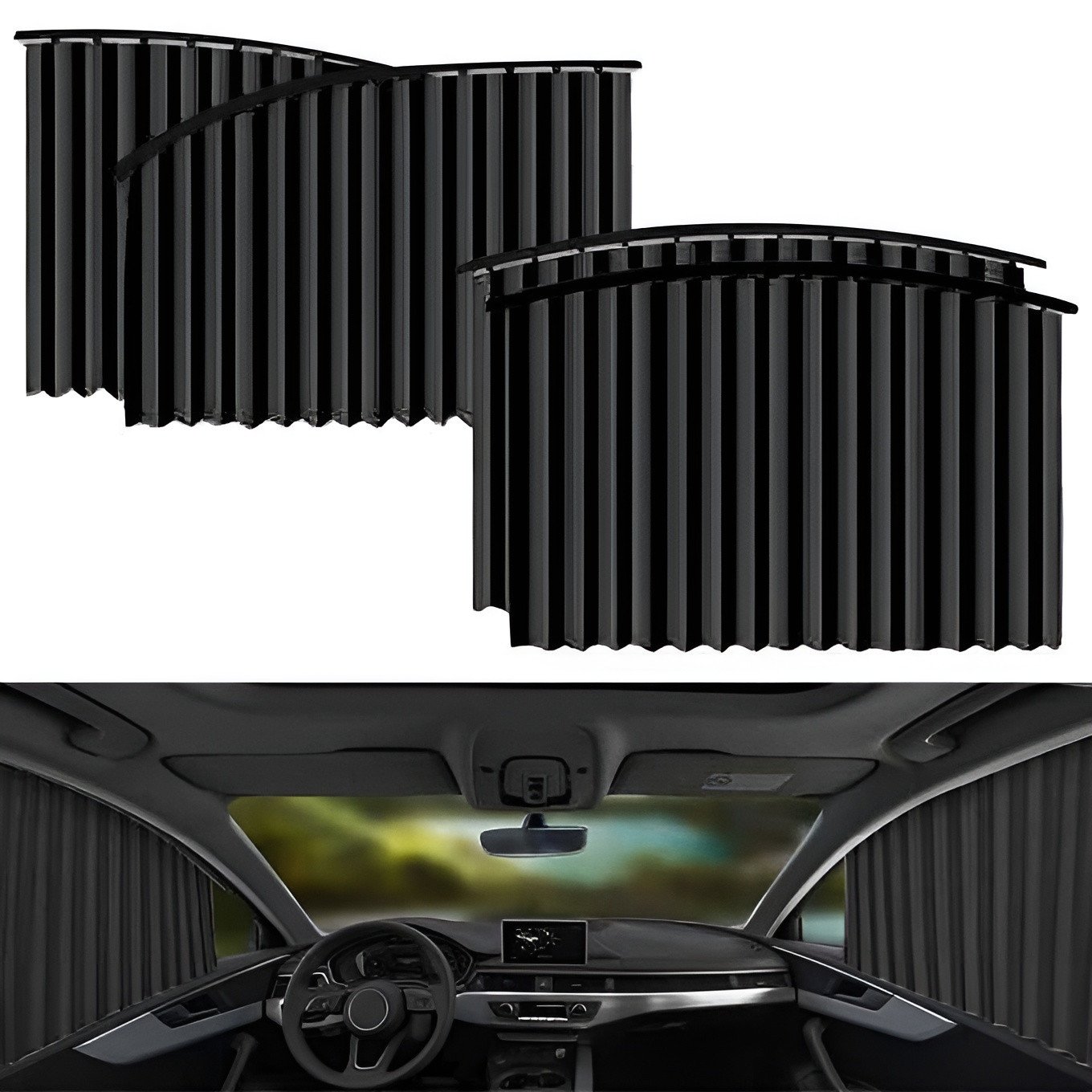 Universal Magnetic Car Window Sunshade & Privacy Curtains