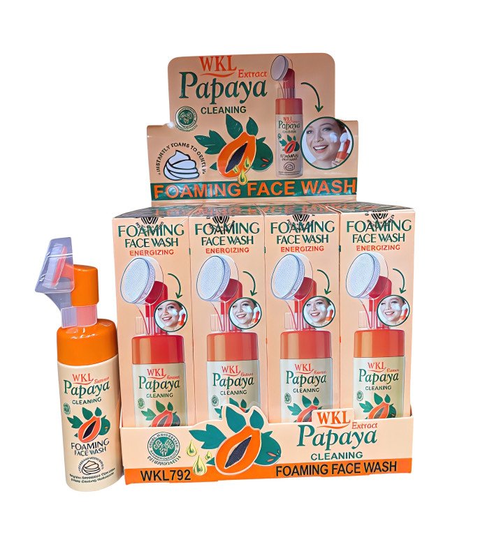 Papaya Extract Energizing Foaming Face Wash with Integrated Silicone Brush