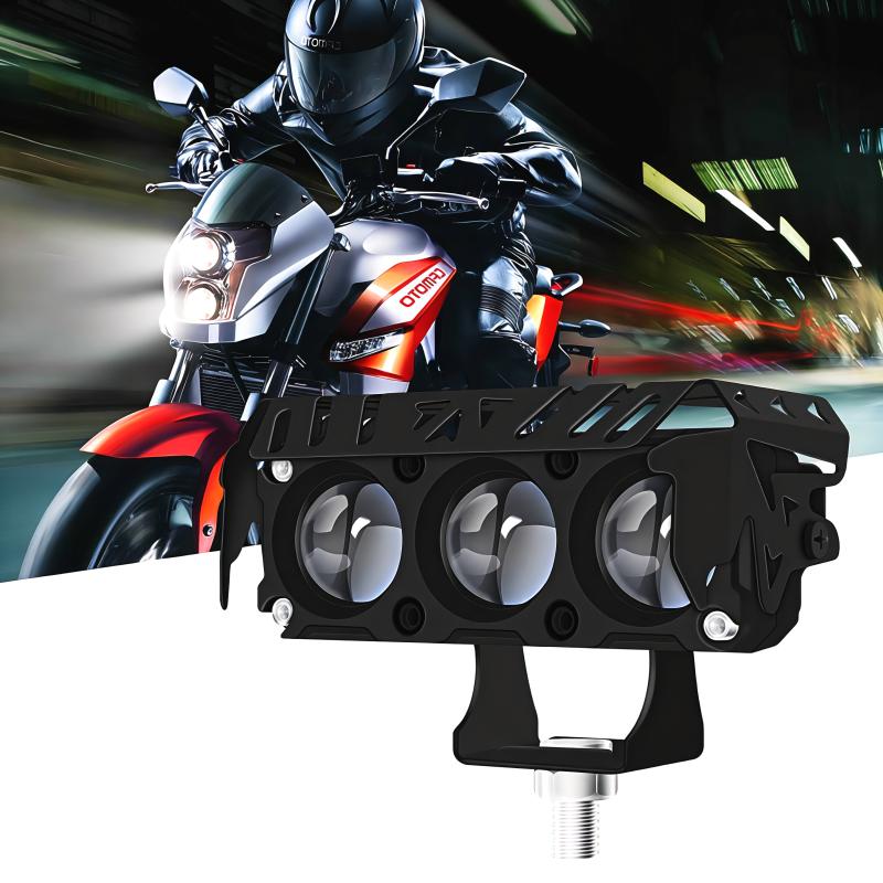 Dual-Color Auxiliary LED Projector Spotlight for Motorcycles and Vehicles