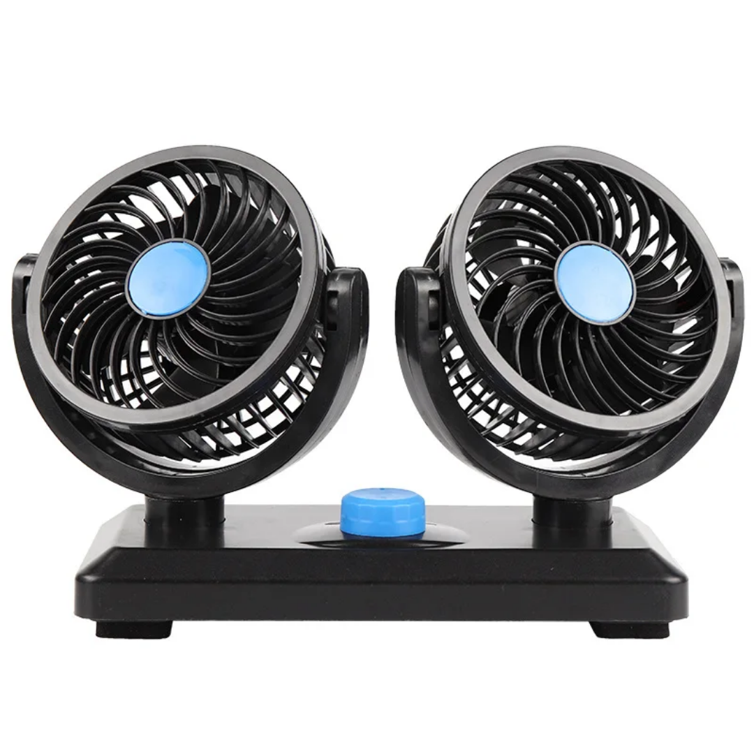 Dual Head Electric Portable Vehicle Fan