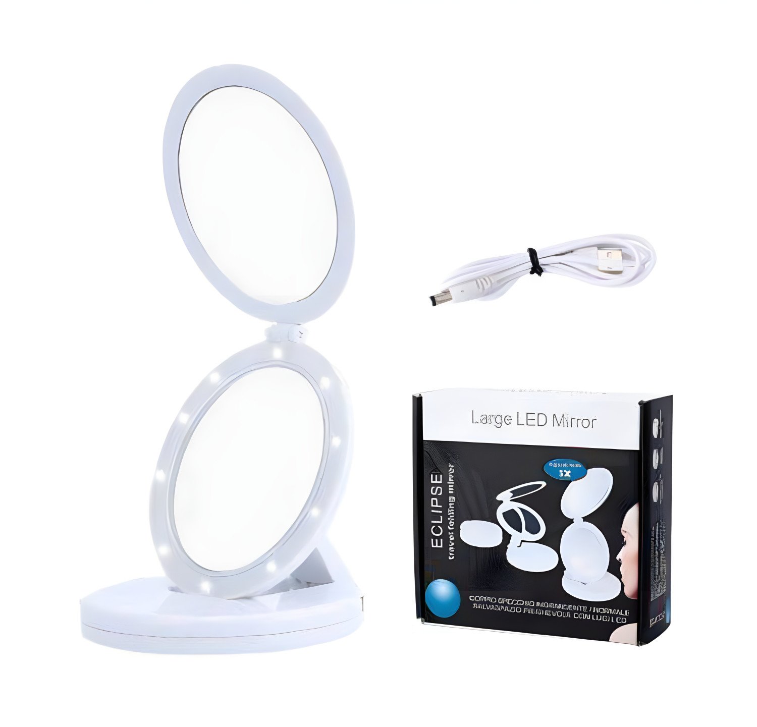 Portable LED Travel Folding Makeup Mirror