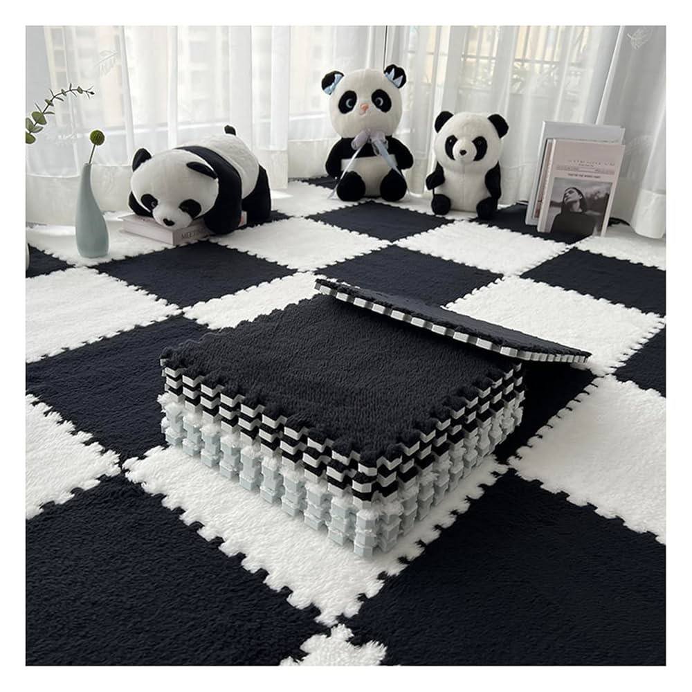 Plush Velvet Interlocking Foam Puzzle Floor Mats