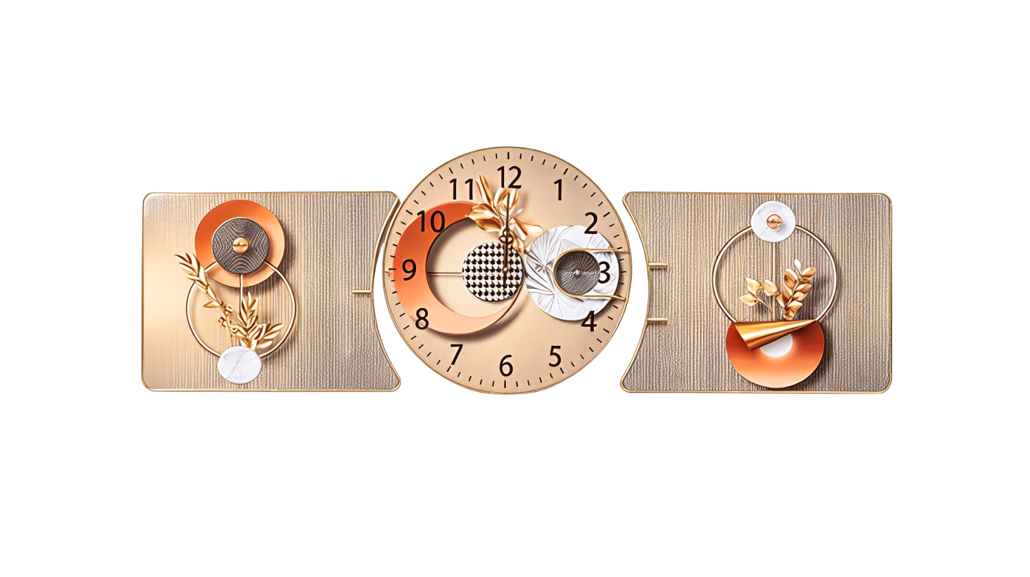 Luxury 3-Piece Modern Abstract Wall Clock Set